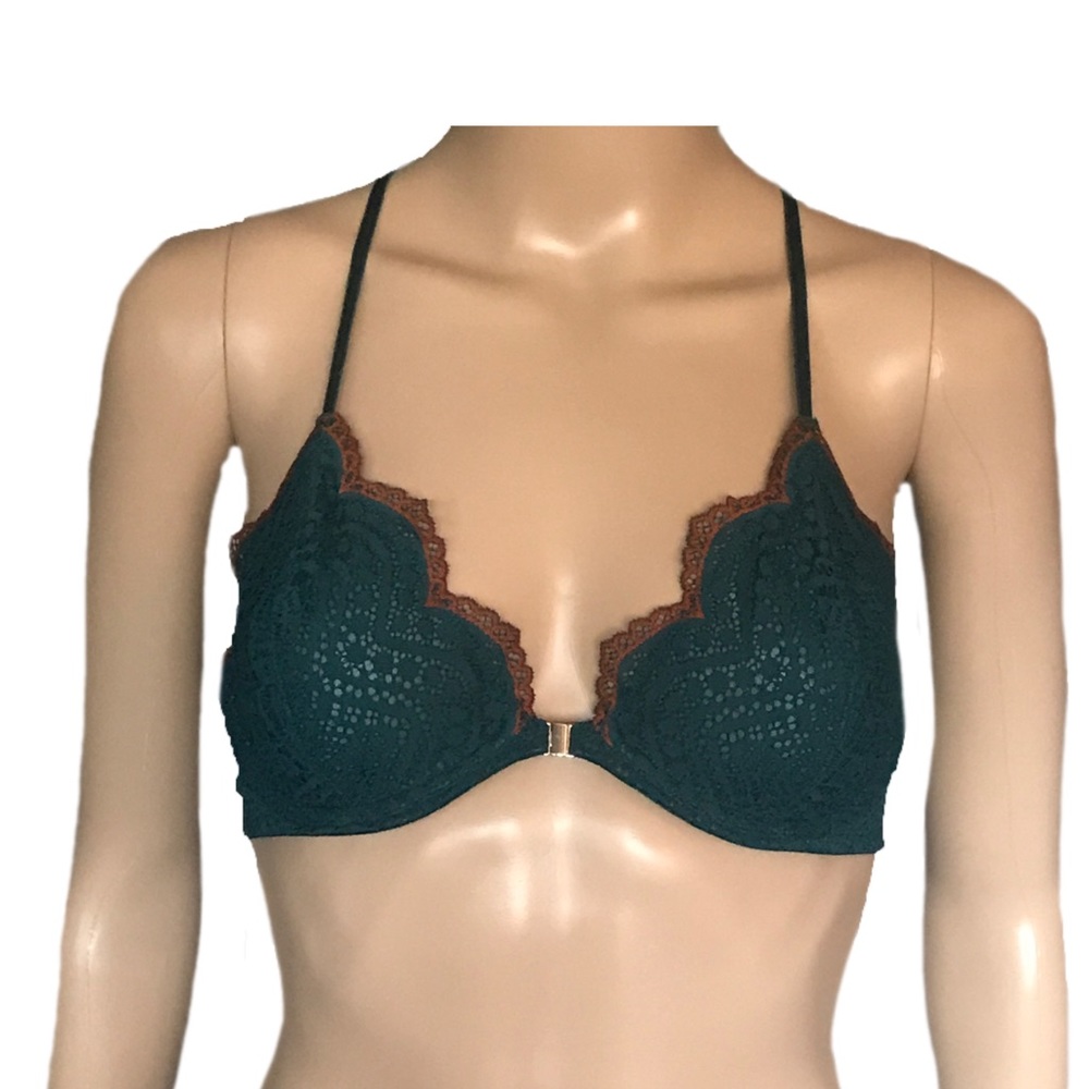 Free People Slow Dance Underwire Bra Emerald/Tobacco 36C
